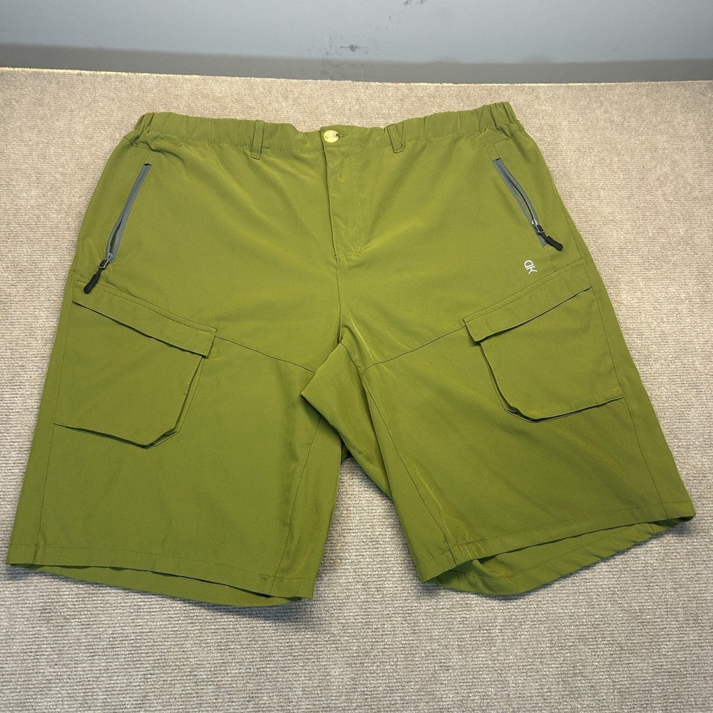 Little Donkey Andy Elastic Waist Cargo Shorts Men's 2XL Green Performance 11"